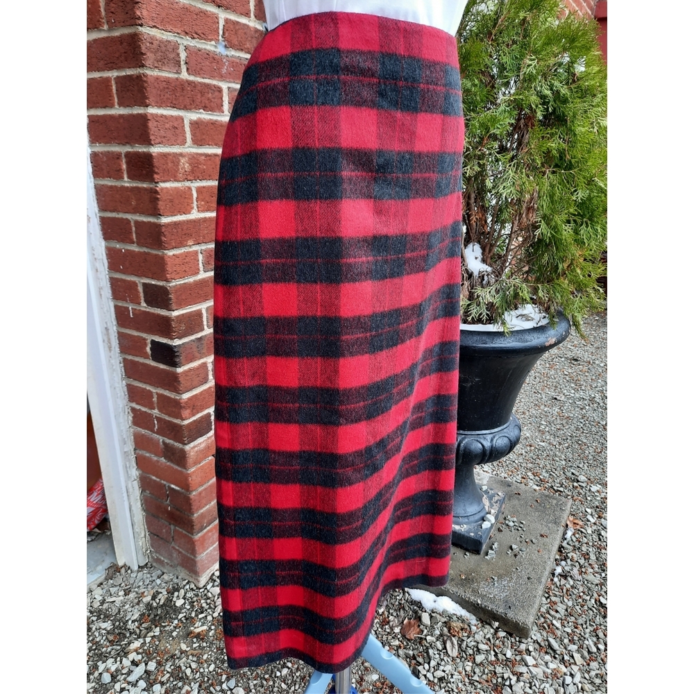 Vintage Y2K 2000's Tartan Plaid Wool Blend Long Maxi Skirt Deadstock NEW Fall